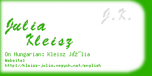 julia kleisz business card